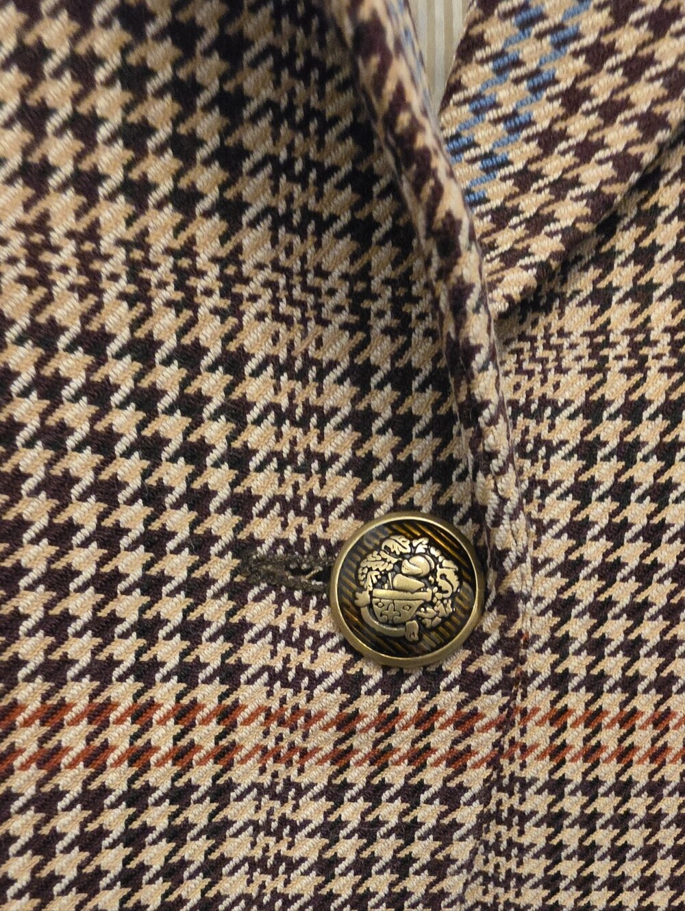 VERONICA BEARD Destry Dickey Houndstooth Checked Tweed Blazer In Chicory Multi - Picture 14 of 16